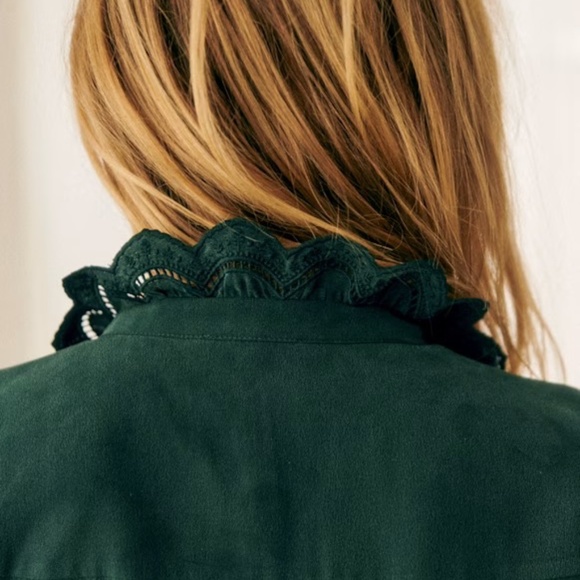 Sézane Chlo Shirt - Bottle Green - 4 - Picture 3 of 3